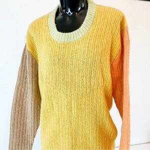 VINTAGE Colourblock Knit Sweater | Shetland Wool Mohair Blend